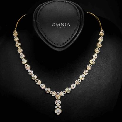 Omnia Eshal Golden Full set With Rhodium Plated In High Quality Zircon Stone - Image 2