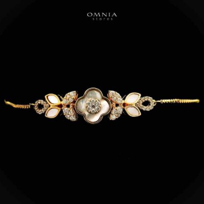 Omnia Eshal Golden Full set With Rhodium Plated In High Quality Zircon Stone - Image 5