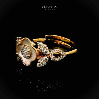 Omnia Eshal Golden Full set With Rhodium Plated In High Quality Zircon Stone - Image 4