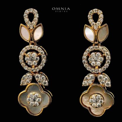 Omnia Eshal Golden Full set With Rhodium Plated In High Quality Zircon Stone - Image 3