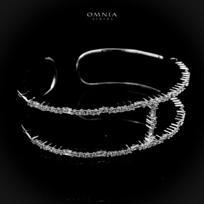 Omnia Camilia Silver Bangle & Ring With Rhodium Plated In High Quality Zircon Stone - Image 2