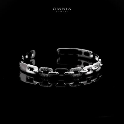 Omnia Gharam Silver Bangle & Ring With Rhodium Plated In High Quality Zircon Stone - Image 2