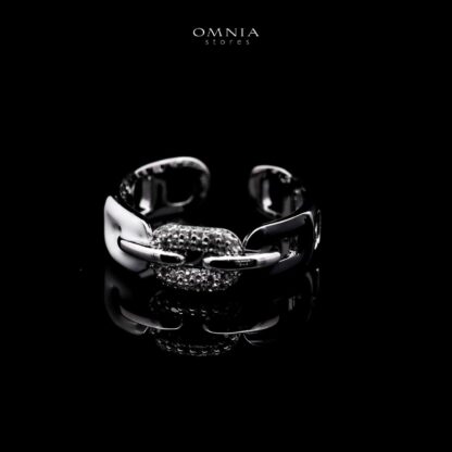 Omnia Gharam Silver Bangle & Ring With Rhodium Plated In High Quality Zircon Stone - Image 3