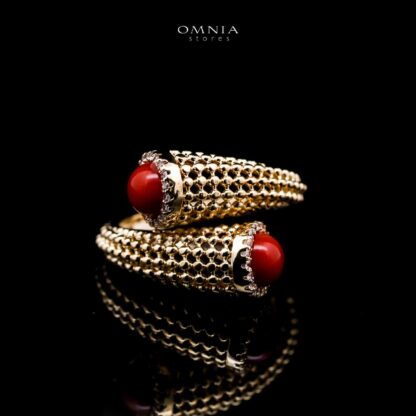 Omnia Meher Golden Bangle & Ring With Rhodium Plated In High Quality Zircon Stone - Image 3