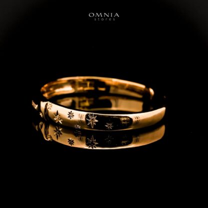 Omnia Ezdihar Golden Bangle With Rhodium Plated In High Quality Zircon Stone - Image 3