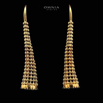 Omnia Lamisah Golden Necklace, Earring and Rings With Rhodium Plated In High Quality Zircon Stone - Image 4