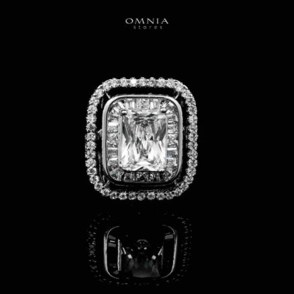 Omnia Wahida Pearl Bridal Full set With Rhodium Plated In High Quality Zircon Stone - Image 4