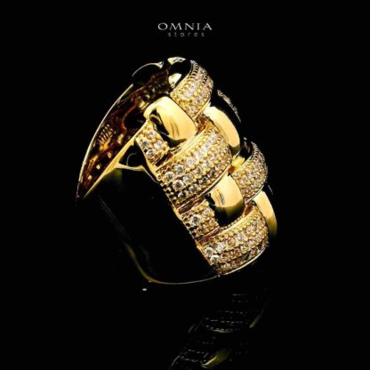 Olfah 18k Gold Plated Ring With Rhodium Plated In High Quality Zircon Stone - Image 2