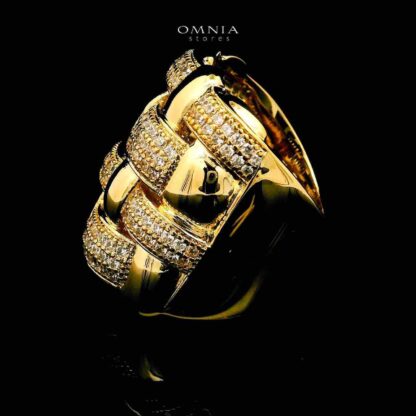 Olfah 18k Gold Plated Ring With Rhodium Plated In High Quality Zircon Stone - Image 3