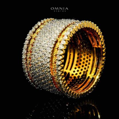 Omnia Zariah 18k Gold Plated Ring With Rhodium Plated In High Quality Zircon Stone - Image 2