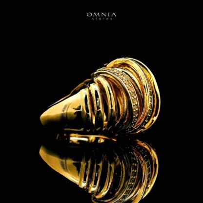 Omnia Zarifa 18k Gold Plated Ring With Rhodium Plated In High Quality Zircon Stone - Image 3