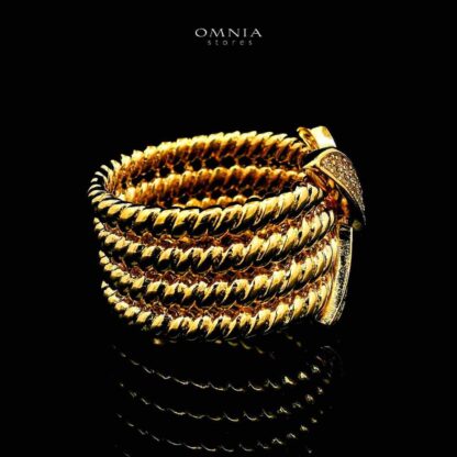 Omnia Baraka 18k Gold Plated Ring With Rhodium Plated In High Quality Zircon Stone - Image 3