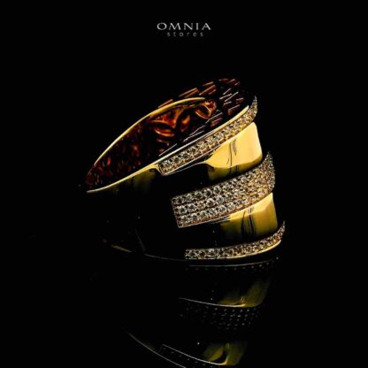 Omnia Chaza 18k Gold Plated Ring With Rhodium Plated In High Quality Zircon Stone - Image 3