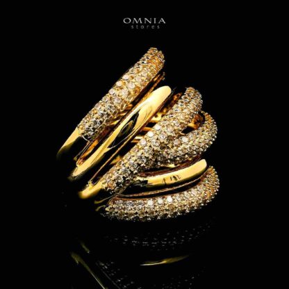 Omnia Durrat 18k Gold Plated Ring With Rhodium Plated In High Quality Zircon Stone - Image 3