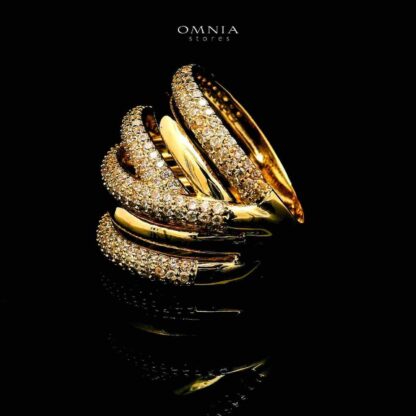 Omnia Durrat 18k Gold Plated Ring With Rhodium Plated In High Quality Zircon Stone - Image 2