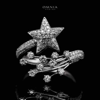 Omnia Calista White Ring 925 Silver in High Quality White Moissanite Stone