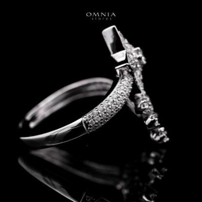 Omnia Calista White Ring 925 Silver in High Quality White Moissanite Stone - Image 2