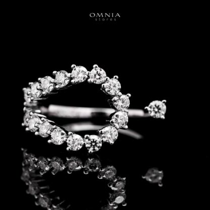 Omnia Solara White Ring 925 Silver in High Quality White Moissanite Stone