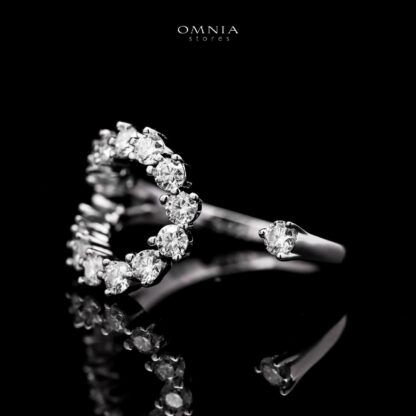 Omnia Solara White Ring 925 Silver in High Quality White Moissanite Stone - Image 2