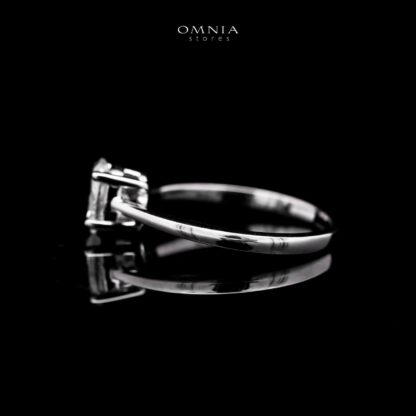 Omnia Veloura Classic Design Silver Ring 925 Silver in GRA Certified High Quality White Moissanite Stone - Image 2