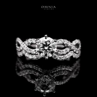 Omnia Zephira Silver Ring 925 Silver in GRA Certified High Quality White Moissanite Stone