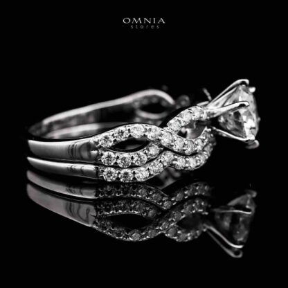 Omnia Zephira Silver Ring 925 Silver in GRA Certified High Quality White Moissanite Stone - Image 3