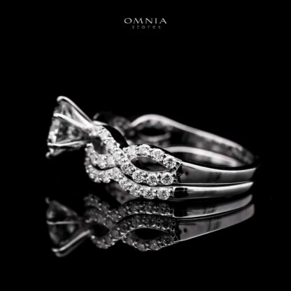 Omnia Zephira Silver Ring 925 Silver in GRA Certified High Quality White Moissanite Stone - Image 2