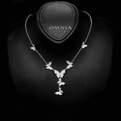Mahtab Butterfly Necklace In 925 Silver High Quality Simulated Diamonds - Image 3