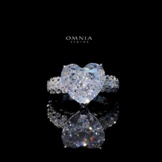 Omnia Eftal White 6.0 Carat Ring 92.5 Silver High Quality Simulated diamonds
