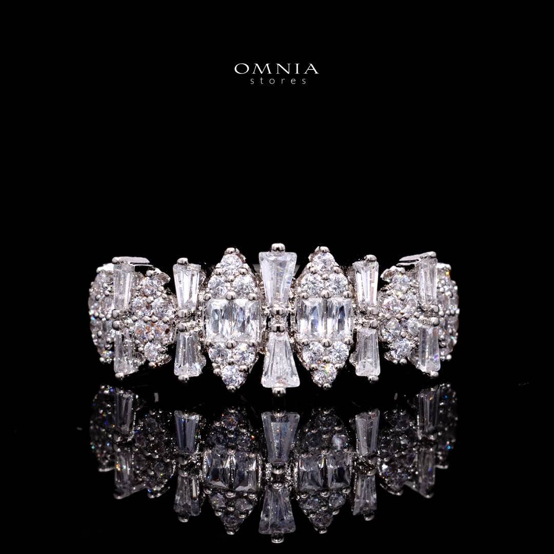 Omnia Manahil White Luxury Bridal Full Set in High Quality Zircon Stone Rhodium Plated - Image 5