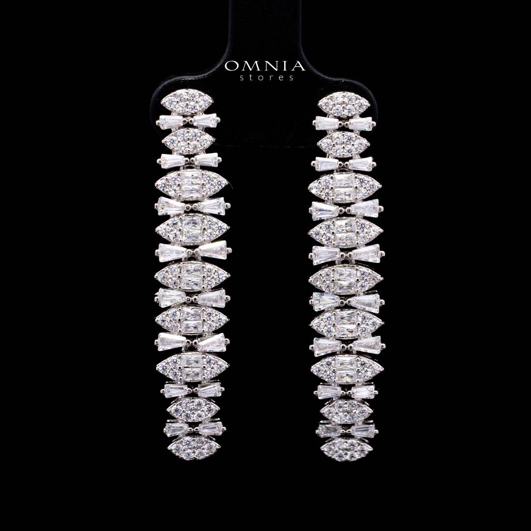 Omnia Manahil White Luxury Bridal Full Set in High Quality Zircon Stone Rhodium Plated - Image 6