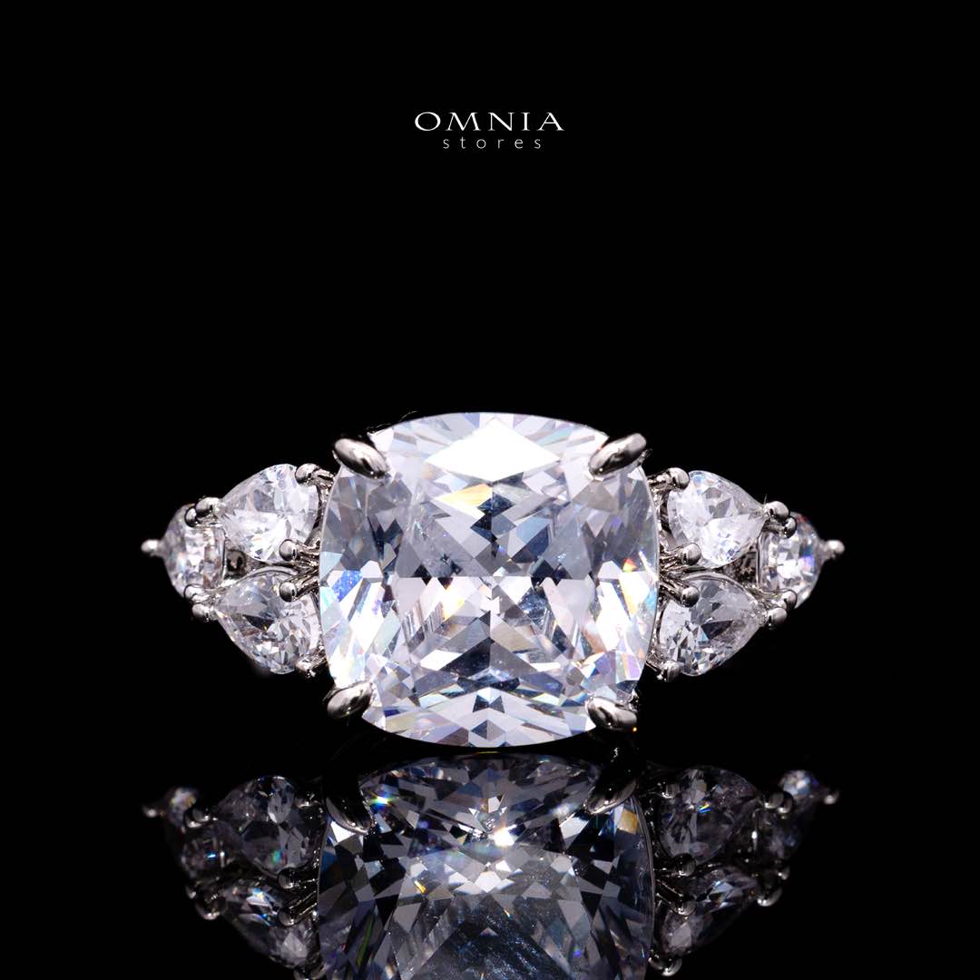 Omnia Nazaha Bridal Full Set in Rhodium Plated with High Quality White Zircon Stones - Image 5