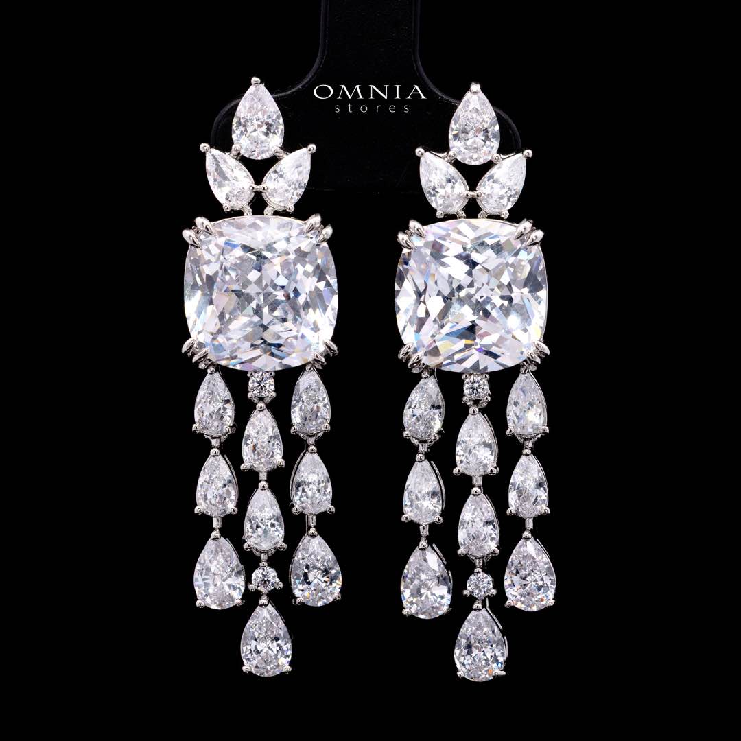 Omnia Nazaha Bridal Full Set in Rhodium Plated with High Quality White Zircon Stones - Image 6