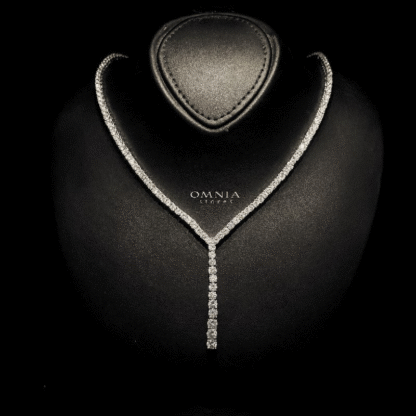 Omnia Huda White Bridal Full Set in High Quality Zircon Stone in Rhodium Plated