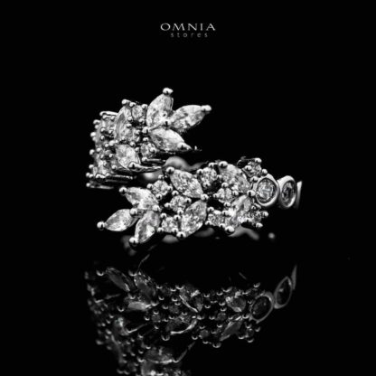 Omnia Tarfa Choker Bridal Full Set Accessories in High Quality Zircon Stone in Rhodium Plated - Image 4