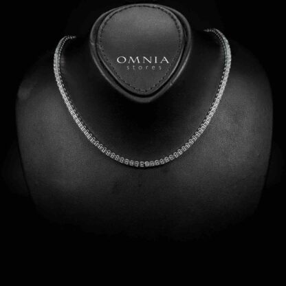 Omnia Zaira Tennis Necklace 40cm 925 Silver in GRA Certified High Quality White Moissanite Stone - Image 2