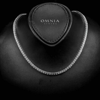 Omnia Zaira Tennis Necklace 40cm 925 Silver in GRA Certified High Quality White Moissanite Stone