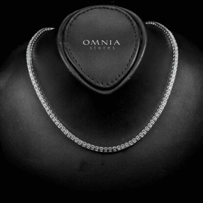 Omnia Zaira Tennis Necklace 40cm 925 Silver in GRA Certified High Quality White Moissanite Stone