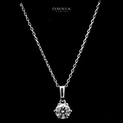 Omnia Eftikar Pendant Necklace and Earrings Set 925 Silver in GRA Certified High Quality White Moissanite Stones - Image 3