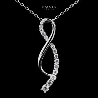 Omnia Tajreed Pendant Necklace 925 Silver in High Quality White Moissanite Stones