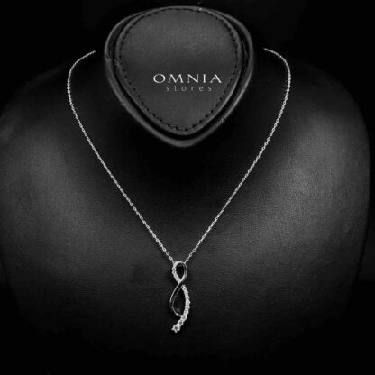 Omnia Tajreed Pendant Necklace 925 Silver in High Quality White Moissanite Stones - Image 2