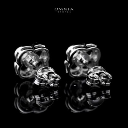 Omnia Kashifah Square Silver Earrings 925 Silver in GRA Certifited High Quality White Moissanite Stones - Image 2