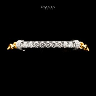 Omnia Wahaj  Golden White Bracelet 925 Silver in GRA Certifited High Quality White Moissanite Stones
