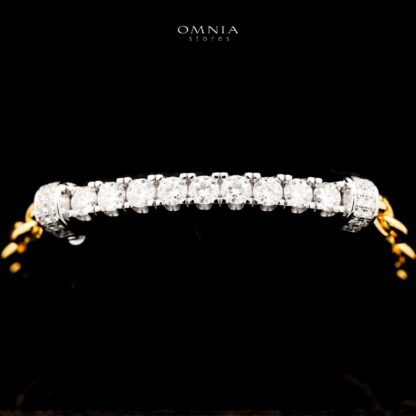 Omnia Wahaj  Golden White Bracelet 925 Silver in GRA Certifited High Quality White Moissanite Stones - Image 3