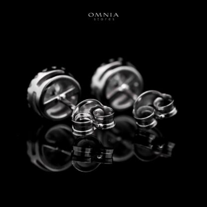Omnia Basira Silver Stud Earrings 925 Silver in GRA Certifited High Quality White Moissanite Stones - Image 2