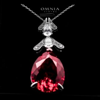 Omnia Munthira Silver Pendant Only In 925 Silver Certifited High Quality Red Lab Grown Stones
