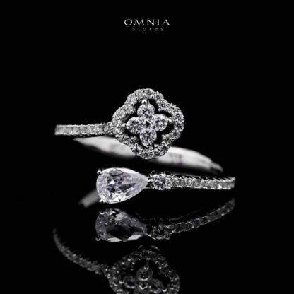 Omnia Miraal Bridal White Full Set in High Quality Zircon Stone Rhodium Plated - Image 5