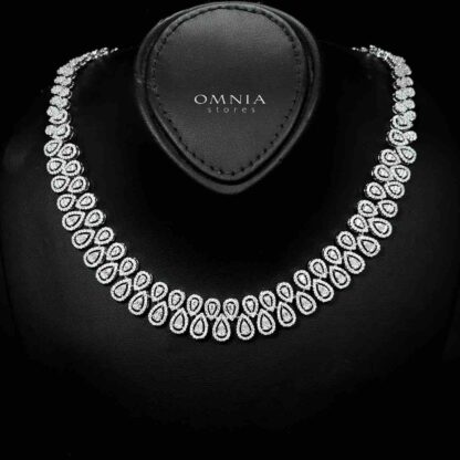 Omnia Kanzah Bridal White Full Set in High Quality Zircon Stone Rhodium Plated - Image 2