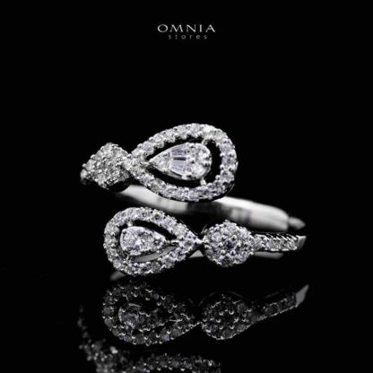 Omnia Kanzah Bridal White Full Set in High Quality Zircon Stone Rhodium Plated - Image 5