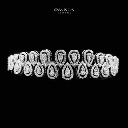 Omnia Kanzah Bridal White Full Set in High Quality Zircon Stone Rhodium Plated - Image 4